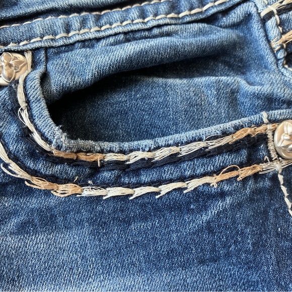 Miss Me Bootcut Jeans Size 26 Embellished Pocket Mid Rise Stretch Denim - Picture 7 of 15